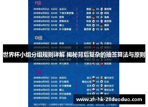 世界杯小组分组规则详解 揭秘背后复杂的抽签算法与原则